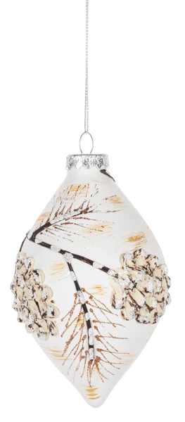 Winter Pinecone Glass Ornament