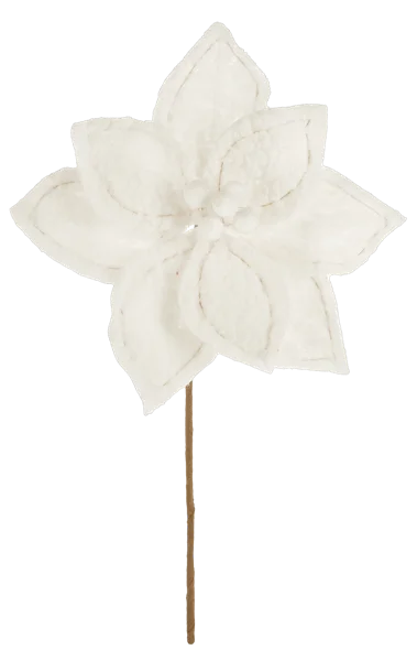 Sherpa Poinsettia Floral Pick