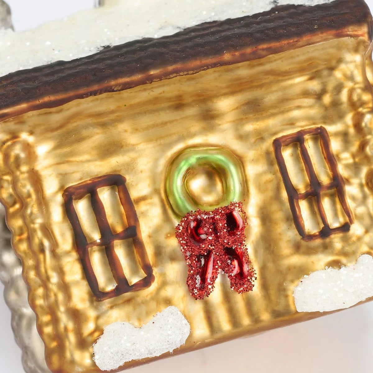 Christmas Cabin Glass Ornament