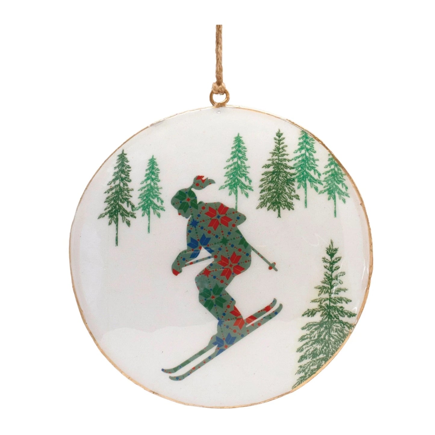 Ski & Snowboard Disc Ornaments (Set of 2)
