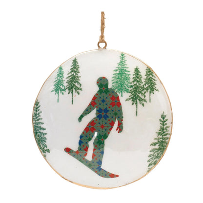 Ski & Snowboard Disc Ornaments (Set of 2)
