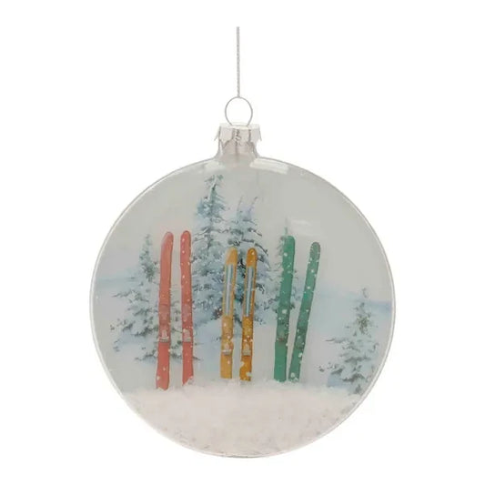 “SNOW makes us happy” Disc Ornament