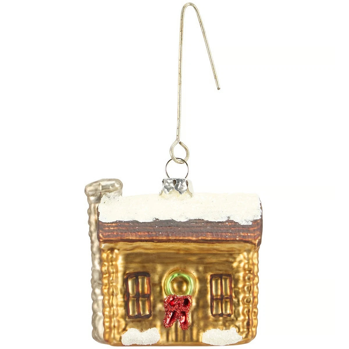 Christmas Cabin Glass Ornament