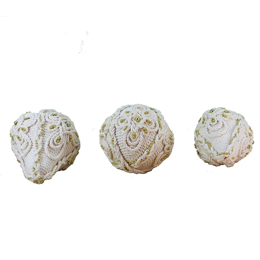 Macramé and Gold Bead Ornament