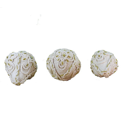 Macramé and Gold Bead Ornament